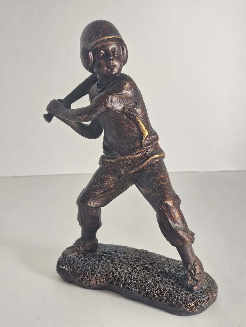 Resin Little League Sandlot Young Boy Baseball Player Sculpture Statue 8"
